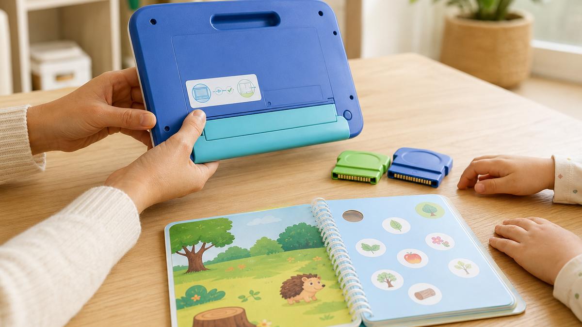 Support de lecture interactif, livre d’activités et cartouches compatibles
