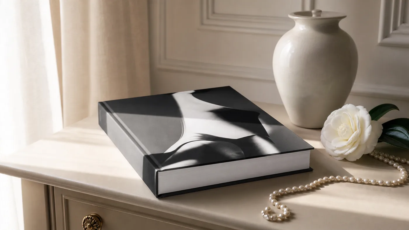 Livres Chanel et objets décoratifs disposés sur une console