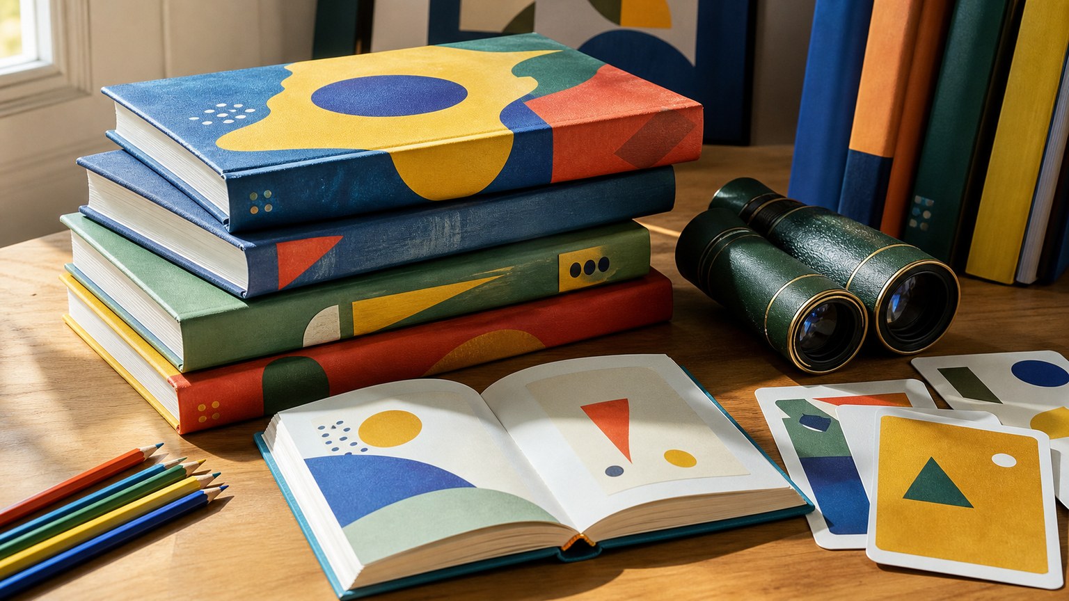 Livres jeunesse illustrés et cartes abstraites pour choisir un guide Pokémon