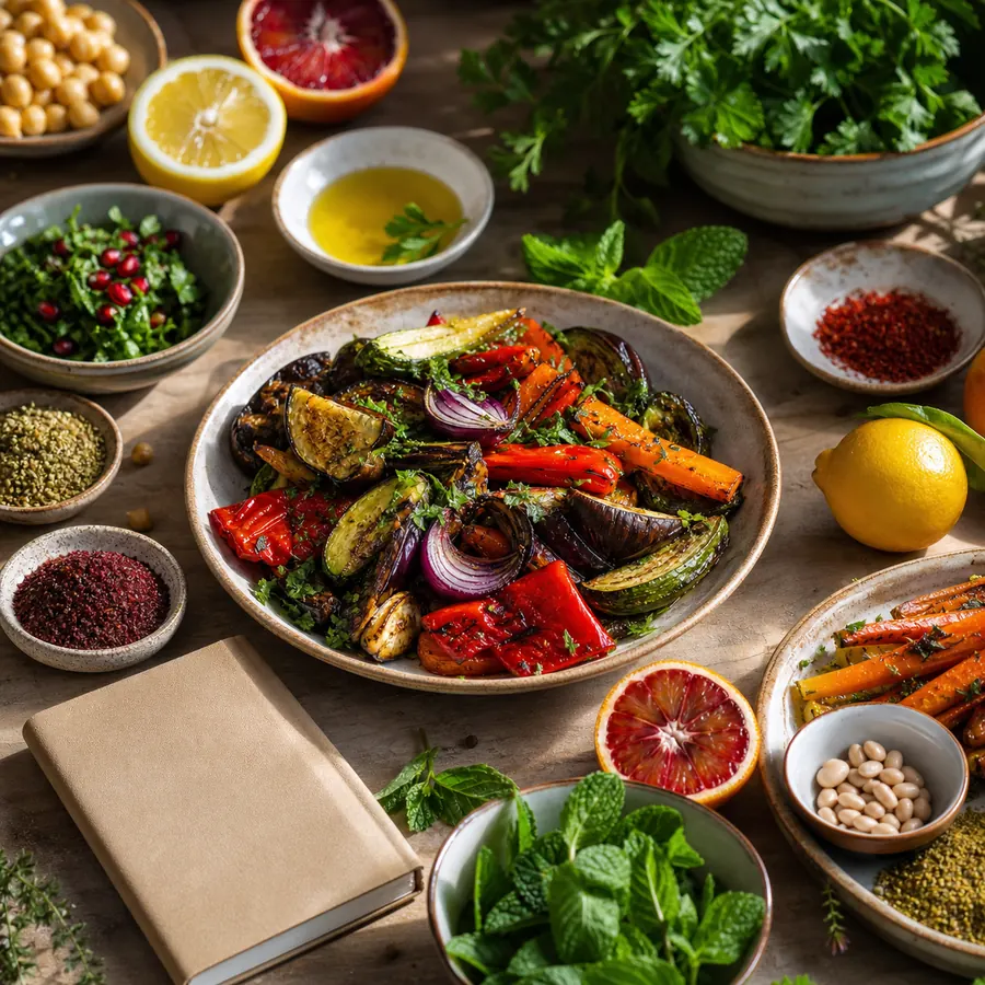 Légumes rôtis, herbes, agrumes et épices pour choisir un livre Ottolenghi selon sa façon de cuisiner