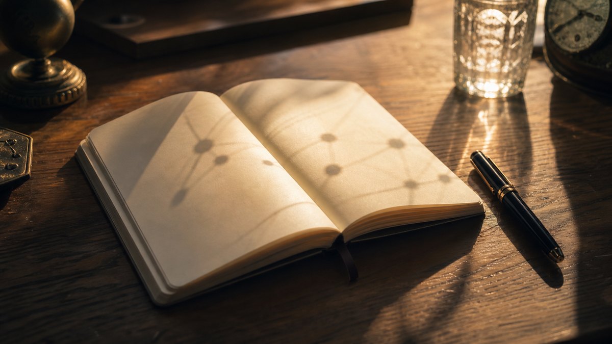 Carnet ouvert dans une lumière dorée pour lire Le Secret avec recul critique